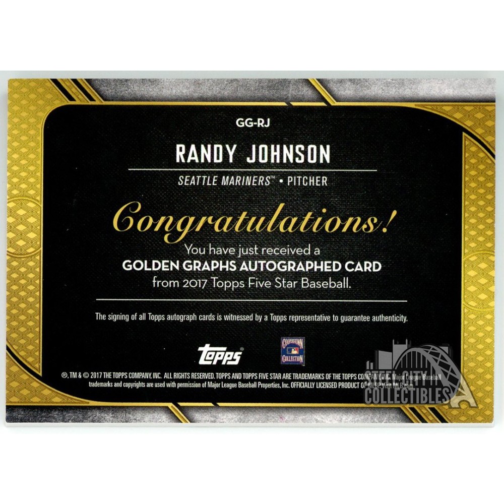 Randy Johnson 2017 Topps Five Star Golden Graphs Auto Card #GG-RJ