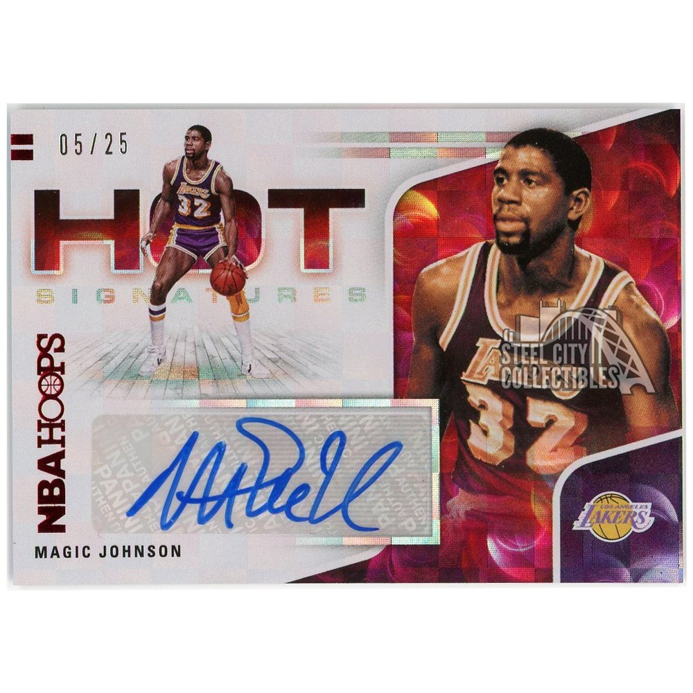 Magic Johnson 2020-21 Panini Hoops Hot Signatures Auto #HS-MJO 5 