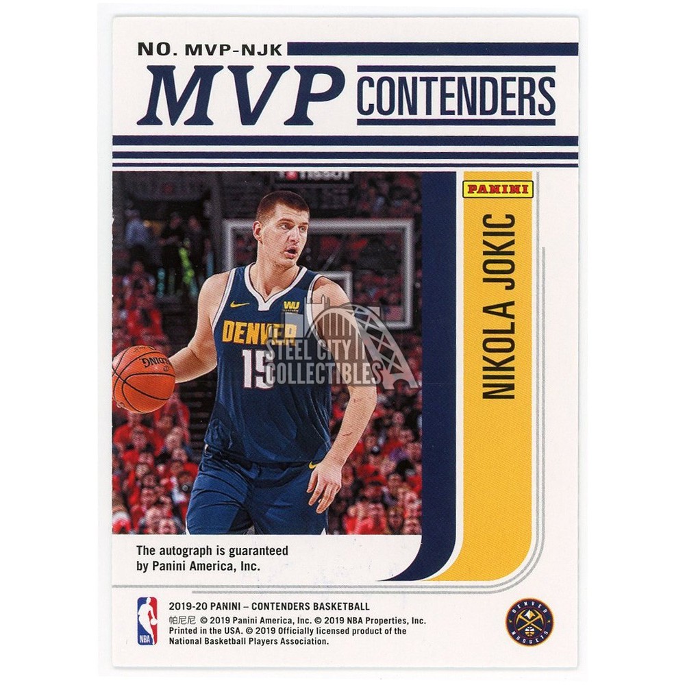 Nikola Jokic 2019-20 Panini Contenders MVP Gold Autograph