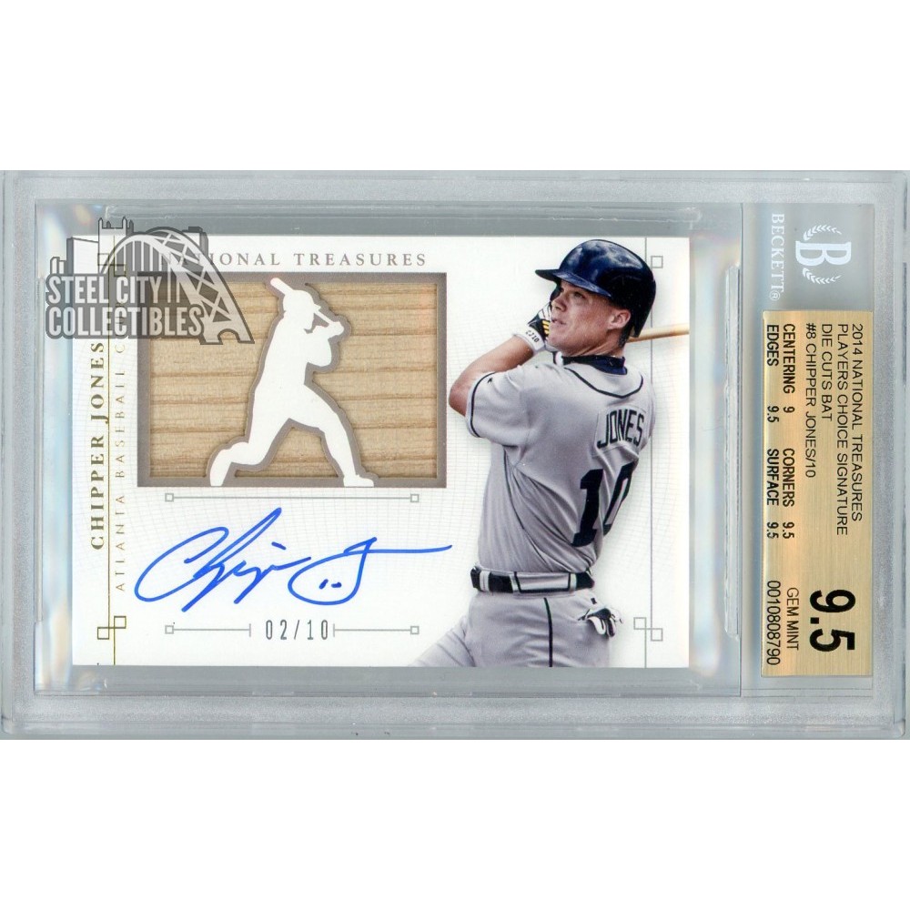 rare chipper jones baseball cards 1998 Fleer Card PSA 8 Chipper Jones 2014 Panini National