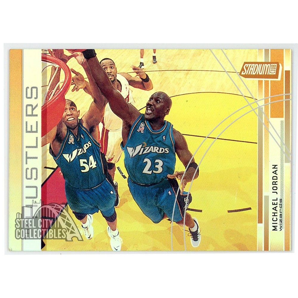 【名作】Michael Jordan 2002-03 Topps Chrome Black Refractor(/99) PSA8 Michael Jordan 2002-03 Topps Stadium Club The Hustlers Holofoil