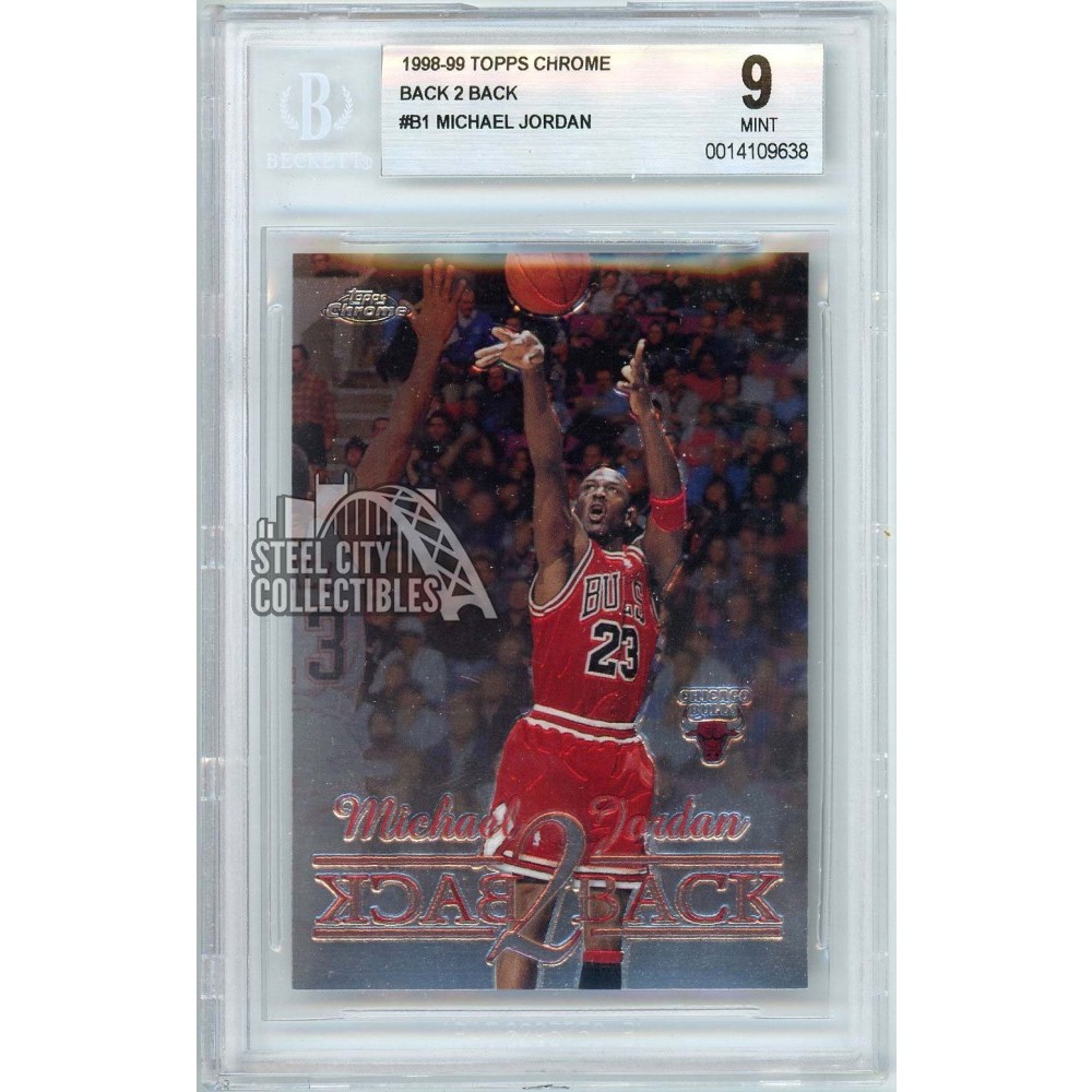 Michael Jordan 1998-99 Topps Chrome Back 2 Back Card #B1 BGS 9 