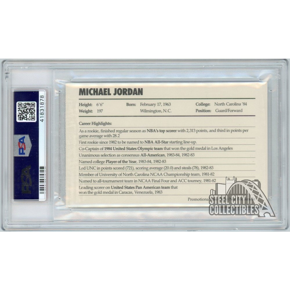 Michael Jordan 1985 Nike Promo Jumbo Rookie Card PSA 10 | Steel
