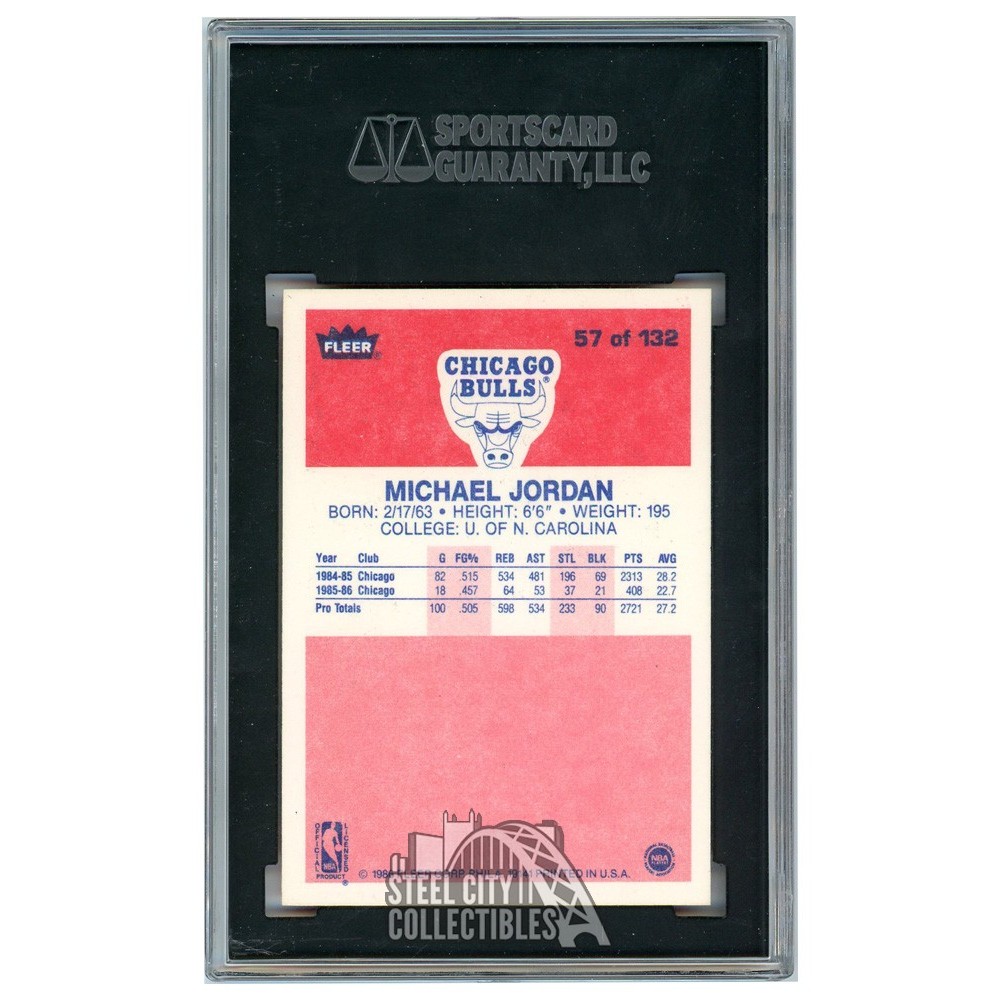 Michael Jordan 1986-87 Fleer Rookie Card #57 SGC 8 | Steel City