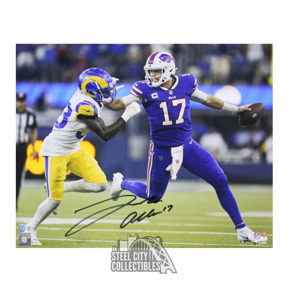 Josh Allen Autographed Buffalo 16x20 Football Photo BAS (Running