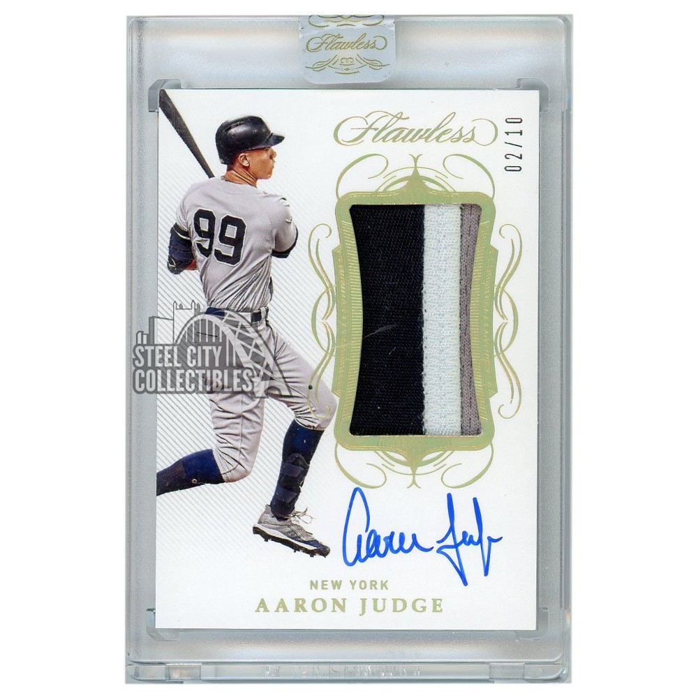 Aaron Judge 2020 Panini Flawless Gold Patch Autograph Card 02/10