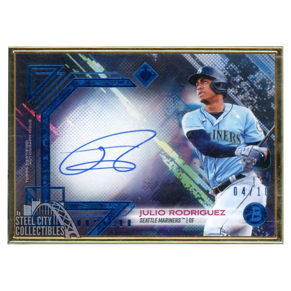 Julio Rodriguez 2021 Bowman Transcendent Variation Blue Autograph