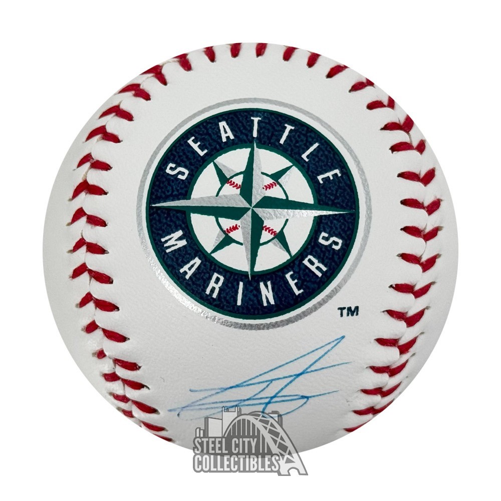 Julio Rodriguez Autographed Seattle Mariners Logo MLB Baseball