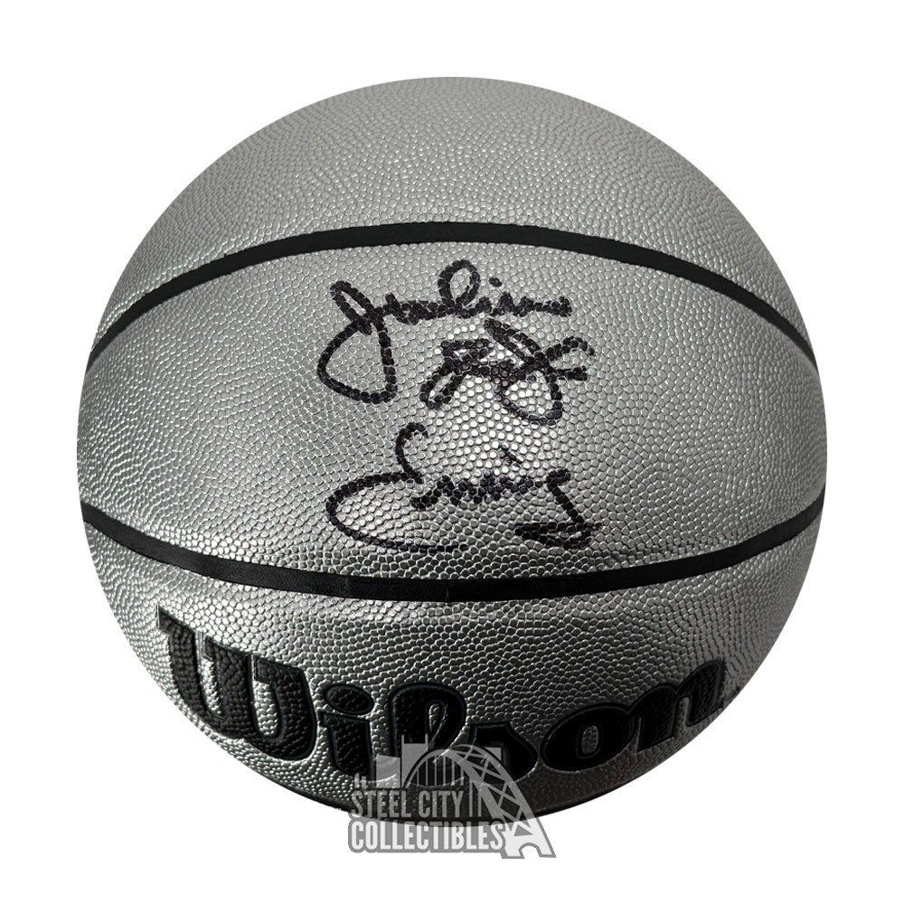 Julius Erving Dr J Autographed Wilson Platinum Basketball - JSA