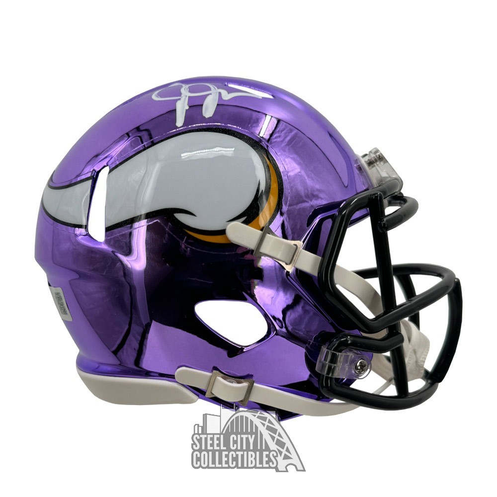 Justin Jefferson Autographed Minnesota Chrome Mini Football Helmet