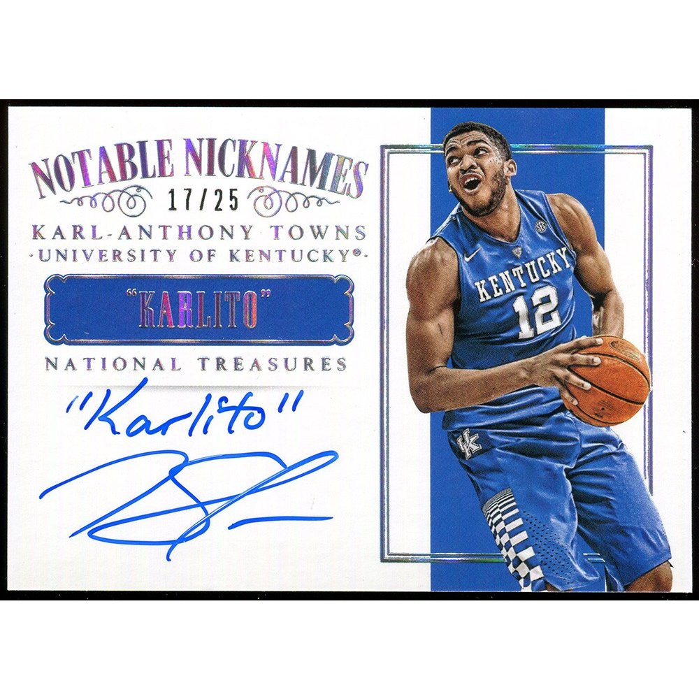 Karl-Anthony Towns 2015 Panini National Treasures Nicknames