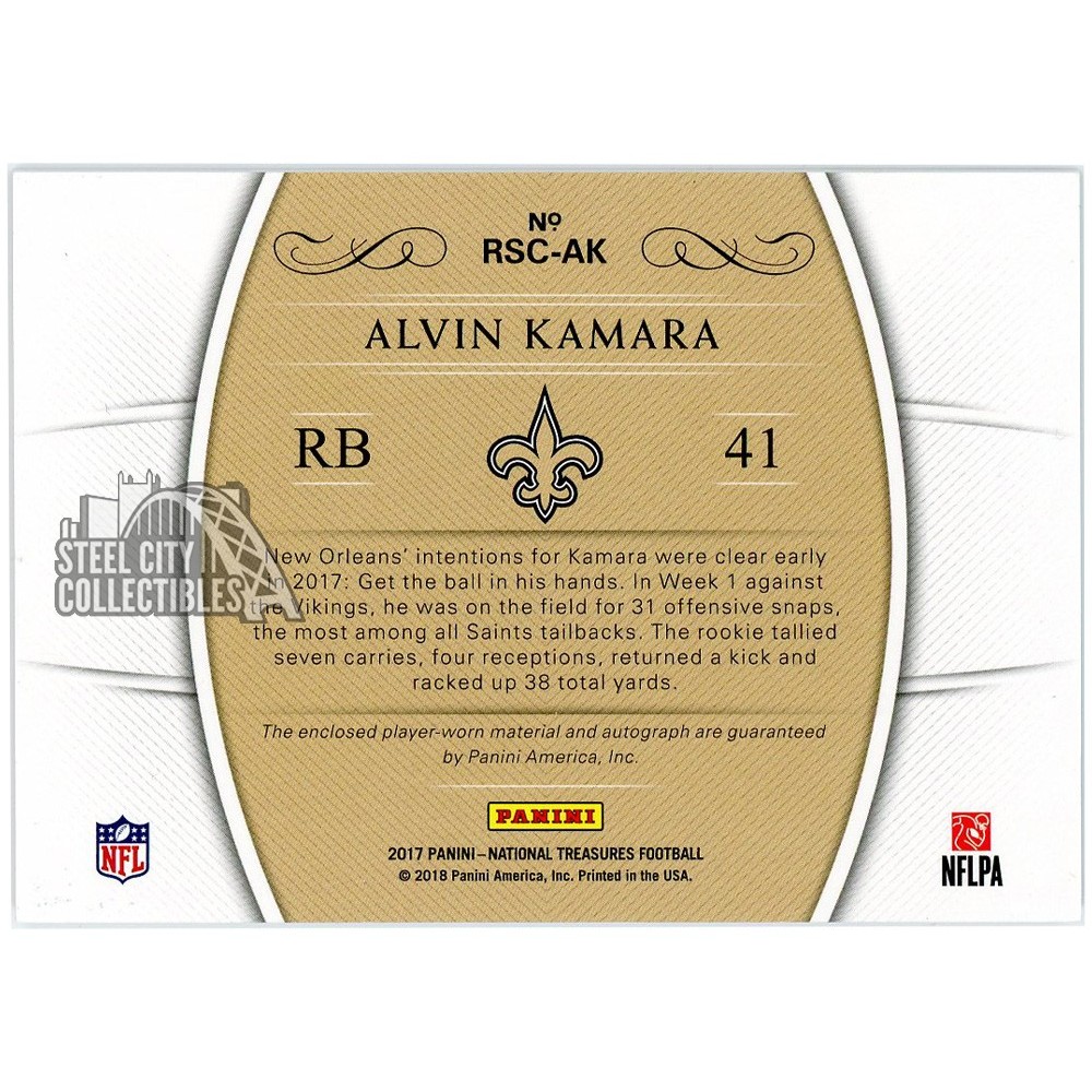 Alvin Kamara 2017 Panini National Treasures Rookie NFL Gear