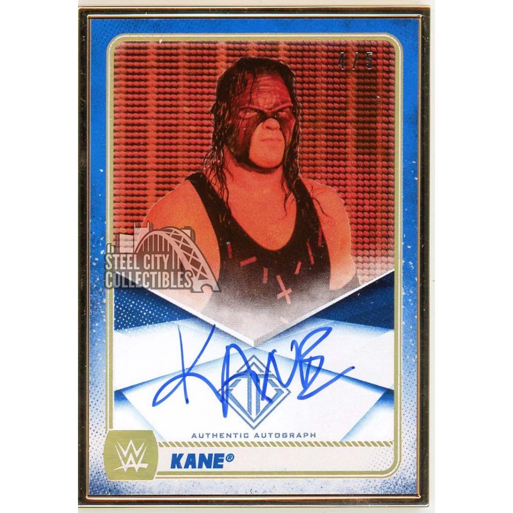 Kane Autograph Kane 2020 Topps Transcendent WWE Blue Autograph Card #A-KN 4/5 | Steel ...