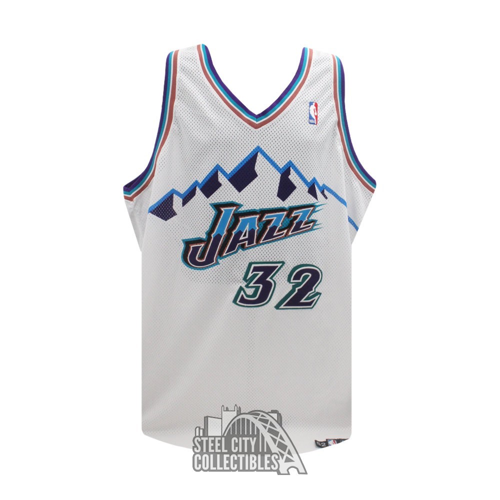 2001-02 Karl Malone Game Worn Utah Jazz Jersey with Team Note. , Lot  #80586