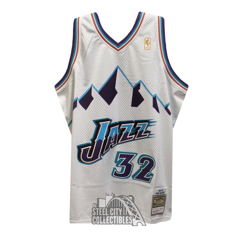 Utah Jazz Karl Malone Autographed Black Authentic Mitchell & Ness Jersey  Size XL Beckett BAS Witness Stock #211877 - Mill Creek Sports