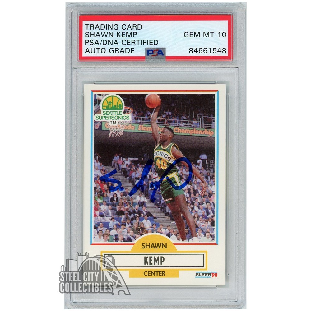 Shawn Kemp 199091 Fleer Autograph Rookie Card 178 PSA/DNA 10 Steel City Collectibles