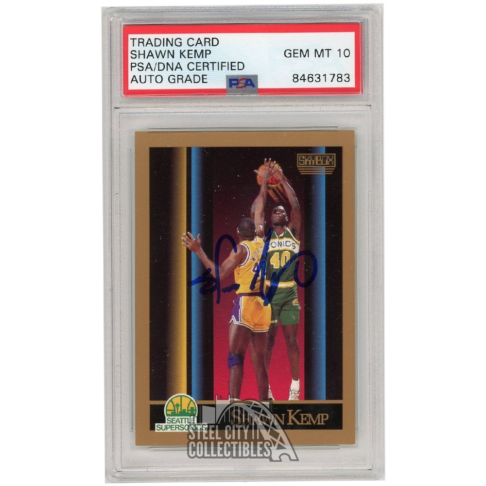 Shawn Kemp 199091 SkyBox Autograph Rookie Card 268 PSA/DNA 10 Steel