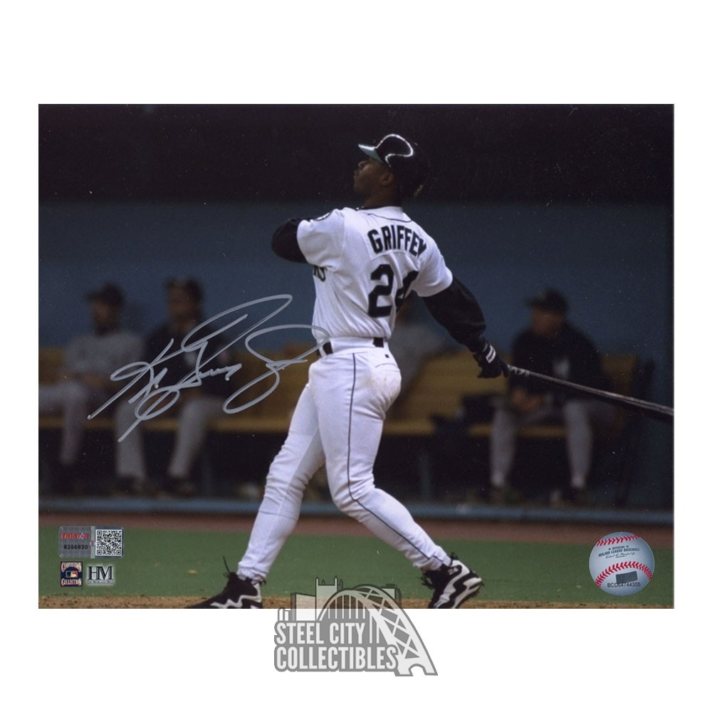 Ken Griffey Jr Autograph Seattle Swinging 8x10 Baseball Photo