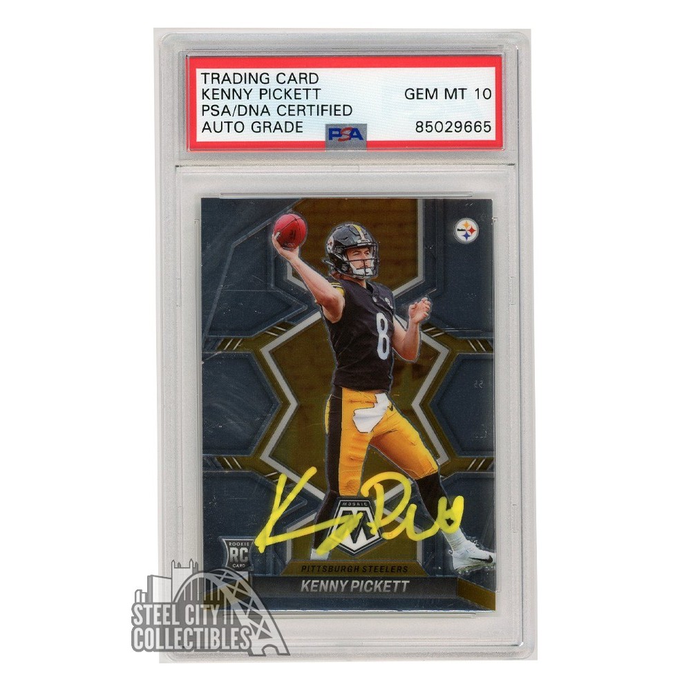 Kenny Pickett 2022 Panini Mosaic Autograph Rookie Card 301 PSA/DNA 10 (Yellow) Steel City