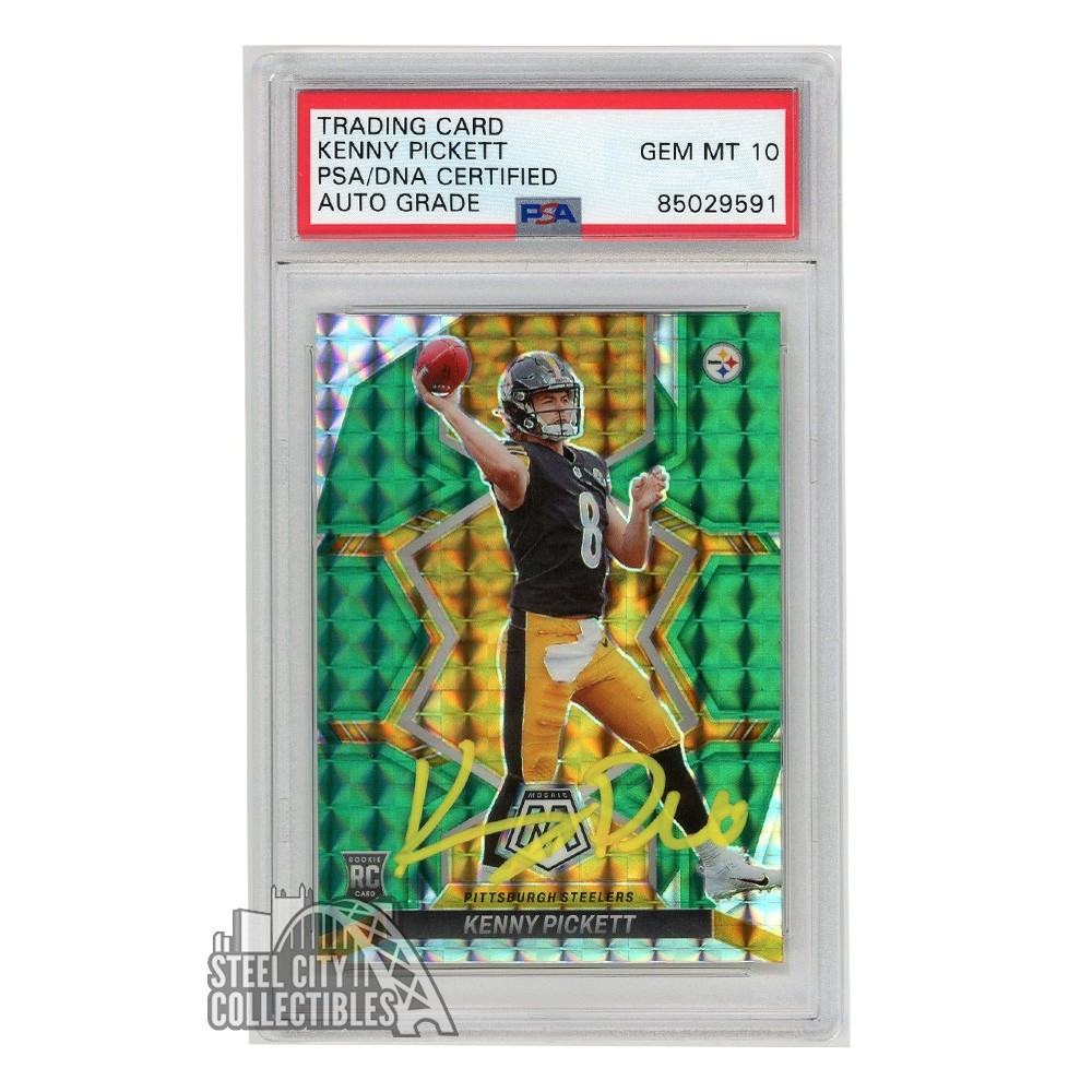 Kenny Pickett 2022 Panini Mosaic Green Autograph Rookie Card 301 PSA/DNA 10 (Yellow) Steel