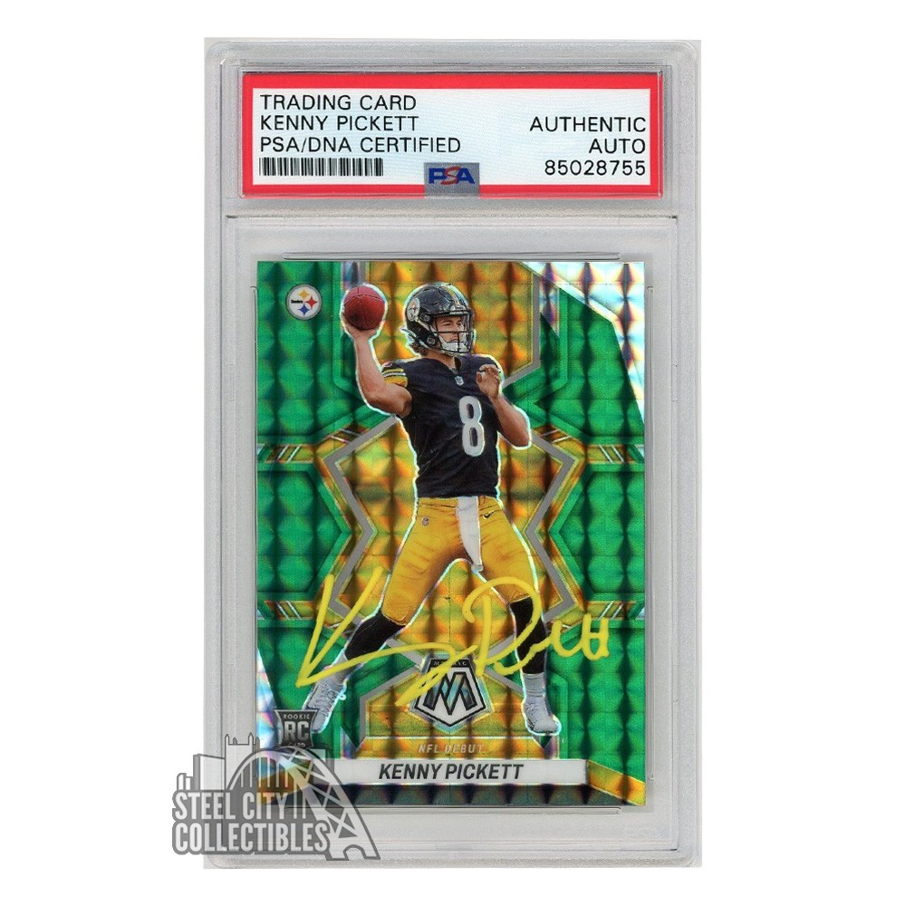 Kenny Pickett 2022 Panini Mosaic Green NFL Debut Autograph Rookie Card 270 PSA/DNA (Yellow