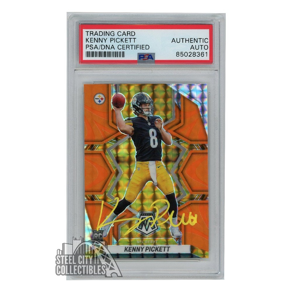 Kenny Pickett 2022 Panini Mosaic Orange NFL Debut Autograph Rookie Card 270 PSA/DNA (Yellow