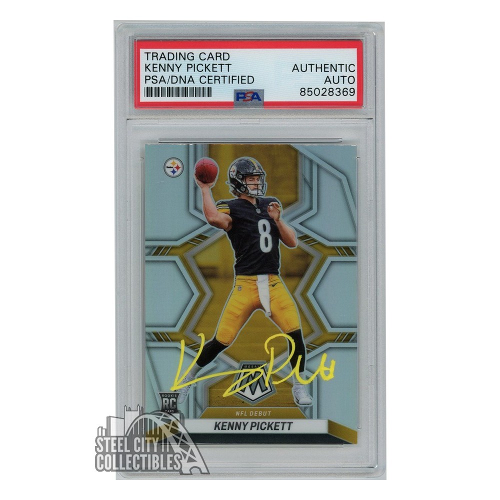 Kenny Pickett 2022 Panini Mosaic Silver NFL Debut Autograph Rookie Card 270 PSA/DNA (Yellow