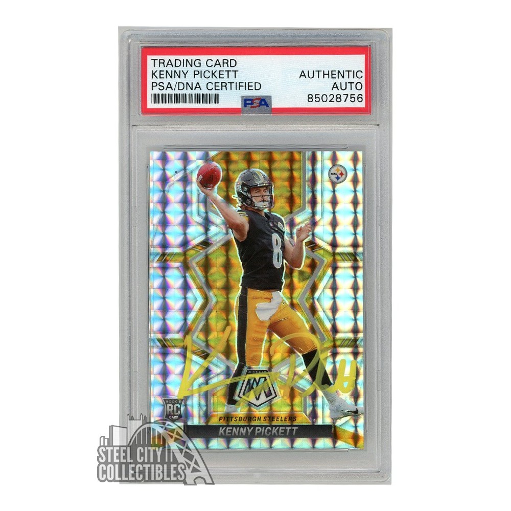 Kenny Pickett 2022 Panini Mosaic Silver Mosaic Autograph Rookie Card 301 PSA/DNA (Yellow
