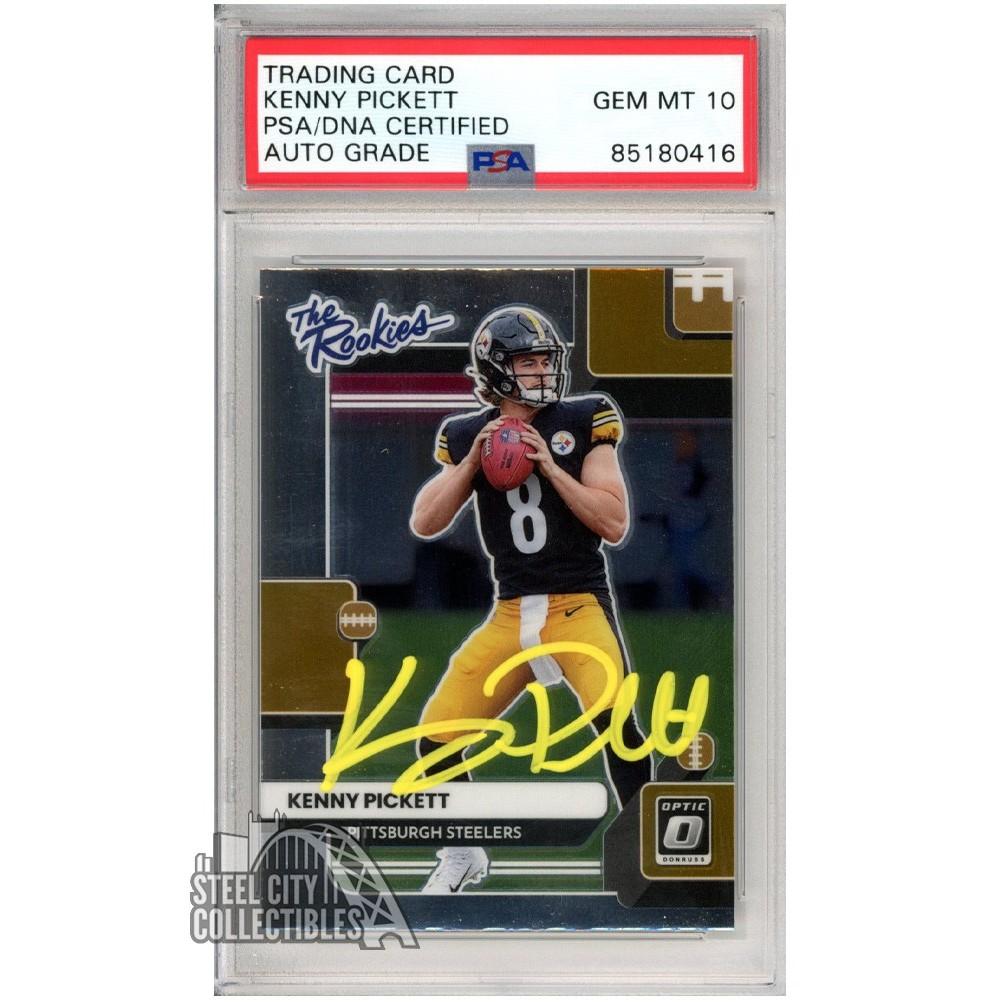 Kenny Pickett 2022 Panini Optic The Rookies Autograph Card TR1 PSA/DNA 10 (Yellow) Steel