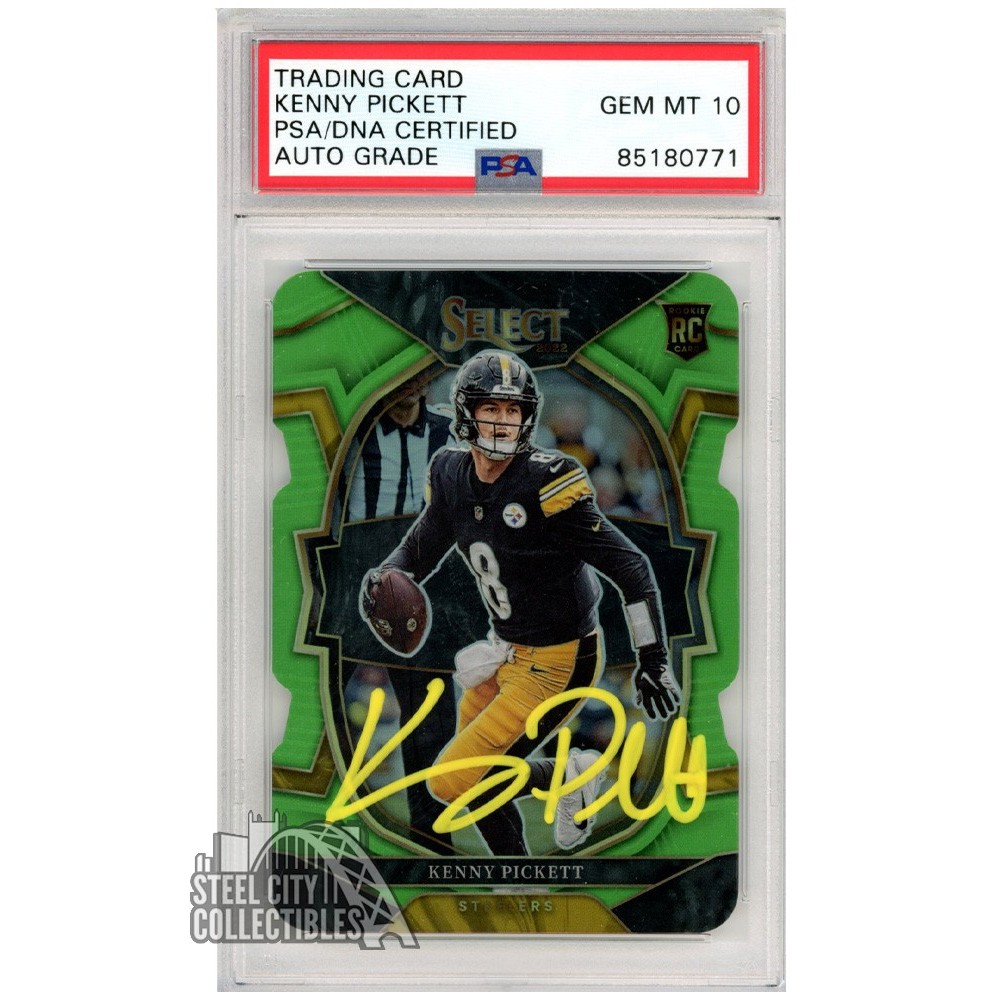 Kenny Pickett 2022 Panini Select Concourse Black Green Cut Autograph Rookie Card /299 64 PSA