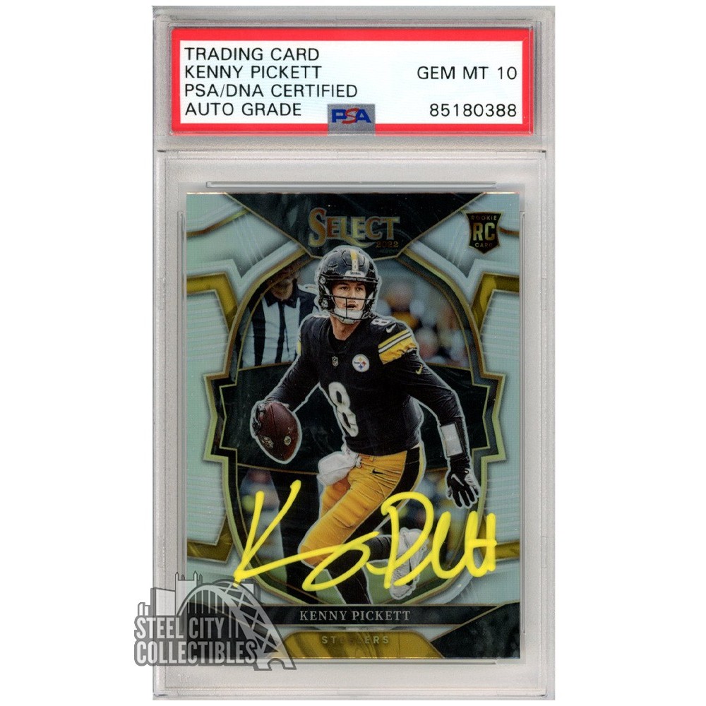 Kenny Pickett 2022 Panini Select Concourse Silver Autograph Rookie Card 64 PSA/DNA 10 (Yellow