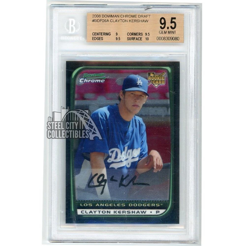 Clayton Kershaw 2008 Topps Bowman Chrome Draft Picks Rookie