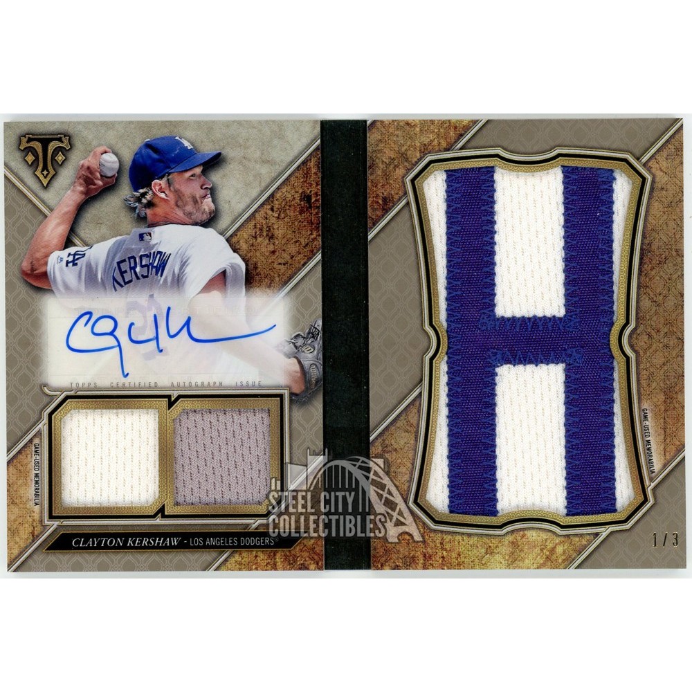 Clayton Kershaw 2017 Topps Triple Threads Booklet Patch Auto Card 