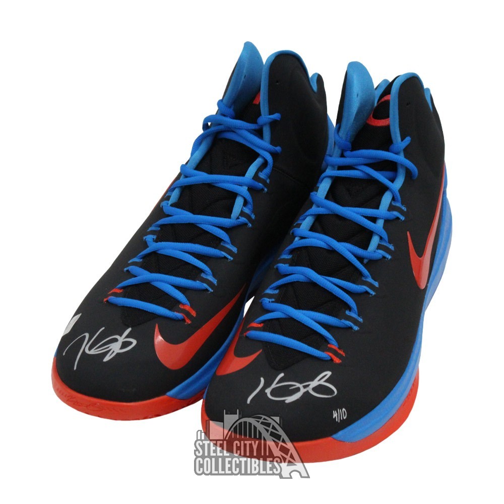 Kevin Durant Autographed Nike Zoom V Black/Orange Basketball Shoes 4/10 -  Panini Authentic