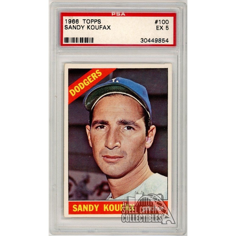 ビト サイン5 Sandy Koufax 1966 Topps Card #100 PSA 5 EX (854) | Steel City
