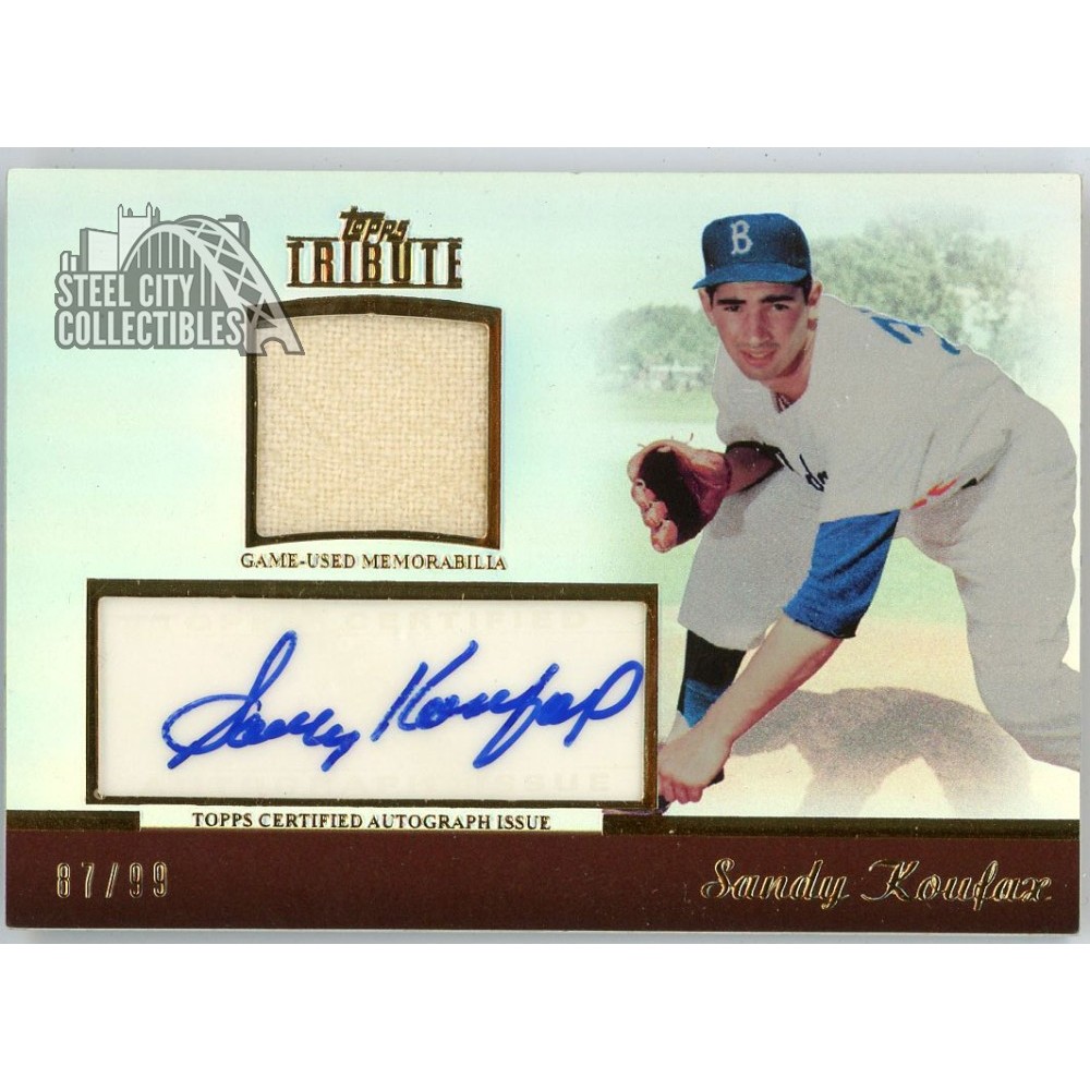 Sandy Koufax 2011 Topps Tribute Jersey Relic Autograph Card #TAR