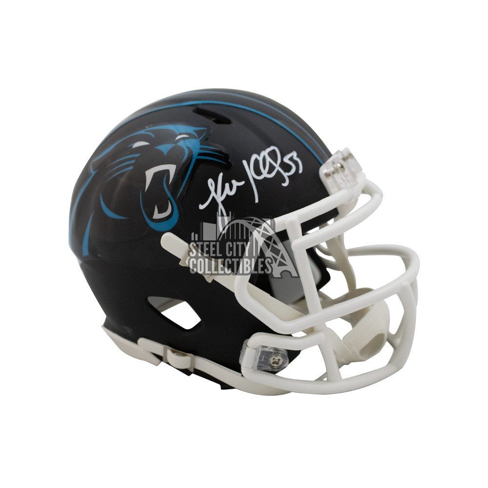Luke Kuechly Autographed Carolina Panthers Black Matte Mini Helmet BAS 