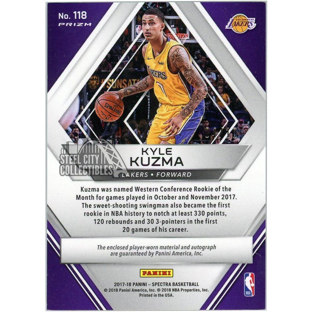 Kyle Kuzma 2017-18 Panini Spectra Gold Rookie Patch