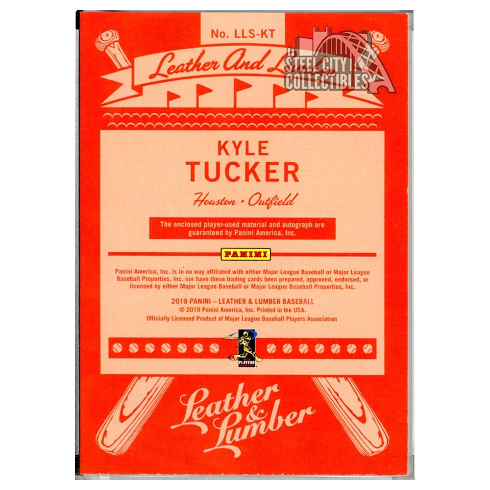 Kyle Tucker 2019 Panini Leather & Lumber Autograph Rookie Dual