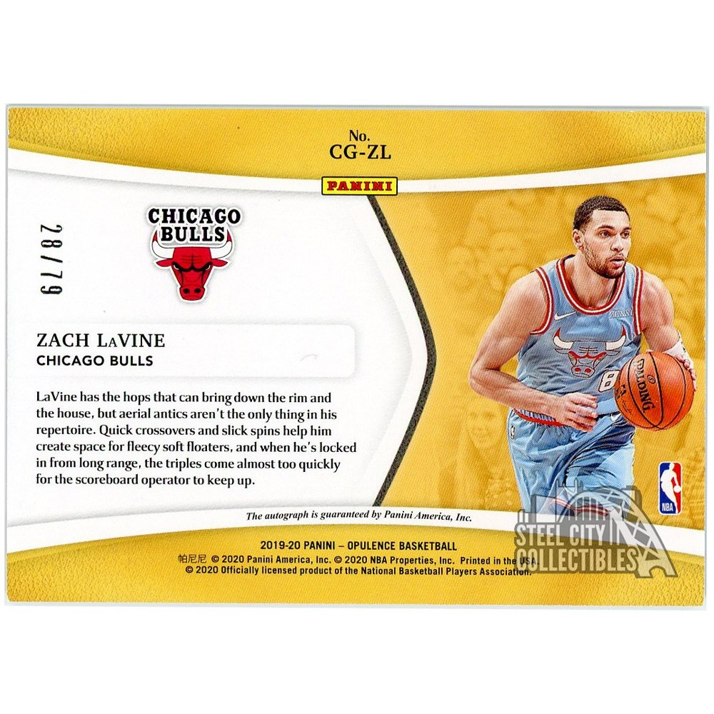 Zach LaVine 2019-20 Panini Opulence City of Gold Autograph Card