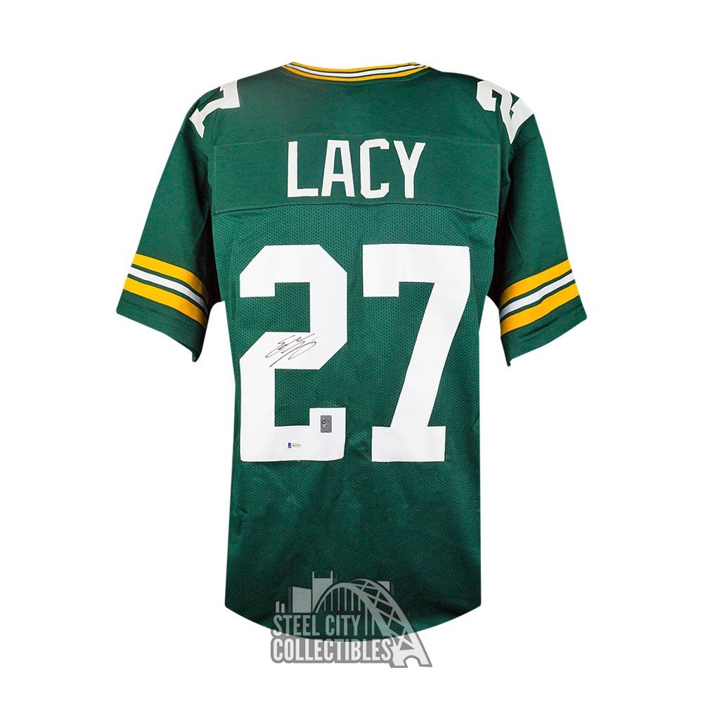 Eddie Lacy Autographed Green Bay Packers Custom Green Football Jersey - BAS COA