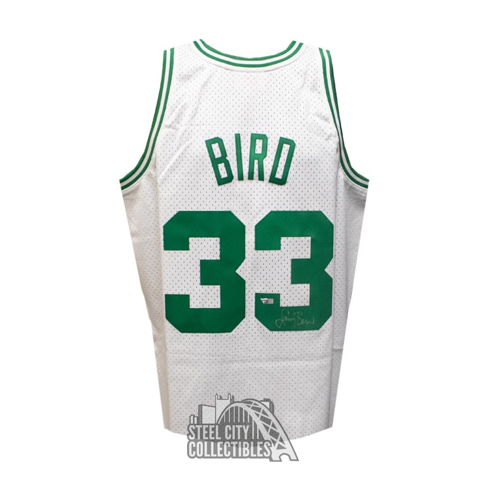 Larry Bird Autographed Celtics Mitchell and Ness White Basketball