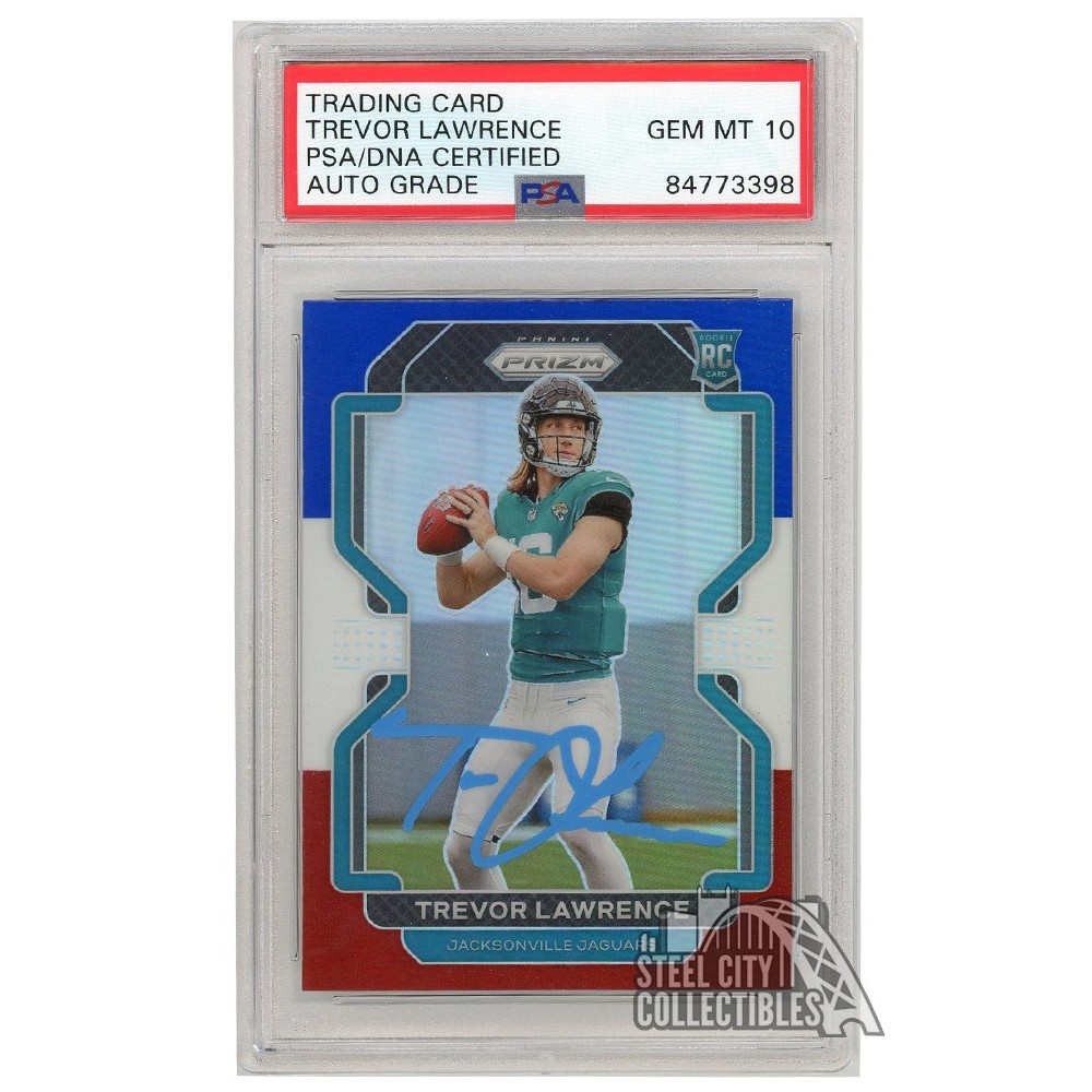 Trevor Lawrence 2021 Panini Prizm Red White Blue Autograph RC Card