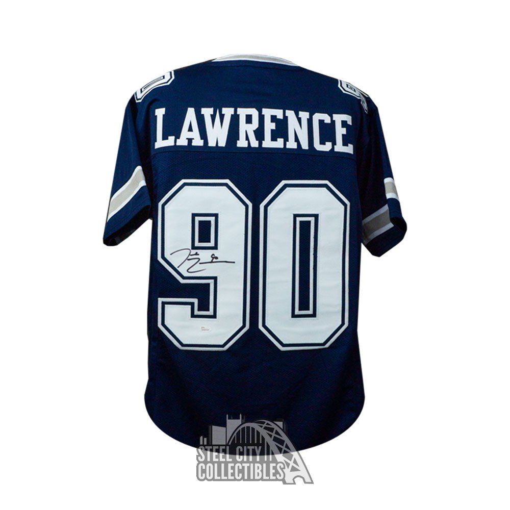 Demarcus Lawrence Autographed Dallas Cowboys Custom Blue Football Jersey - JSA