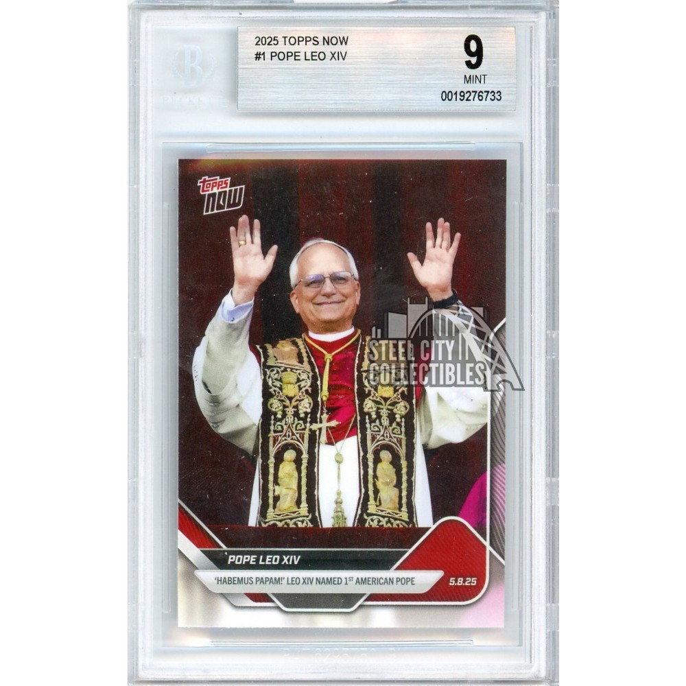 Pope Leo XIV 2025 Topps Now Card #1 BGS 9 | Steel City Collectibles