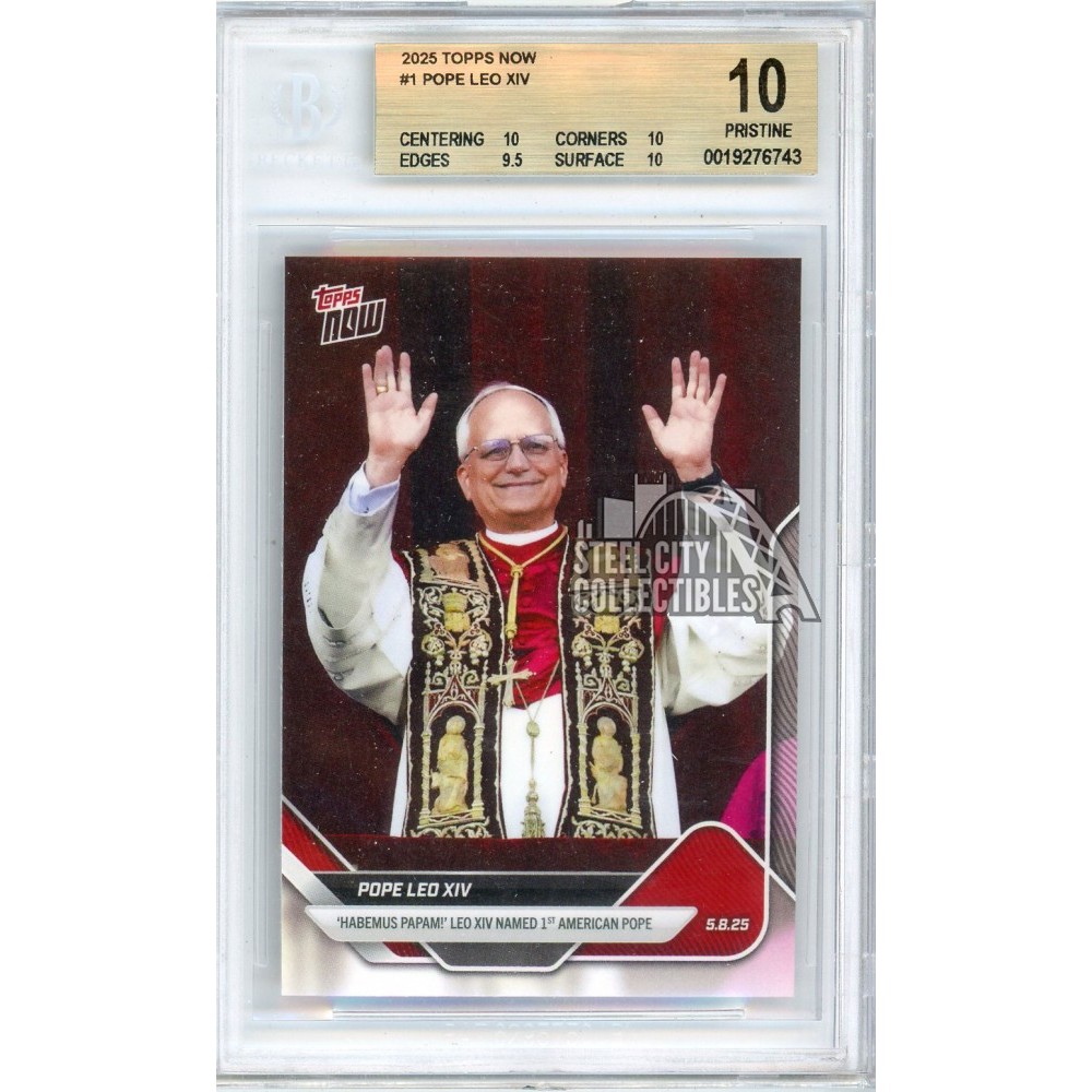 Pope Leo XIV 2025 Topps Now Card #1 BGS 10 | Steel City Collectibles