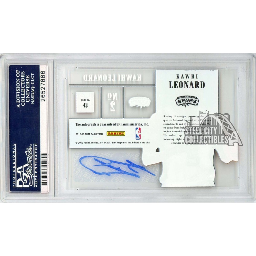 Kawhi Leonard 2012-13 Panini Elite Inscriptions Rookie Autograph
