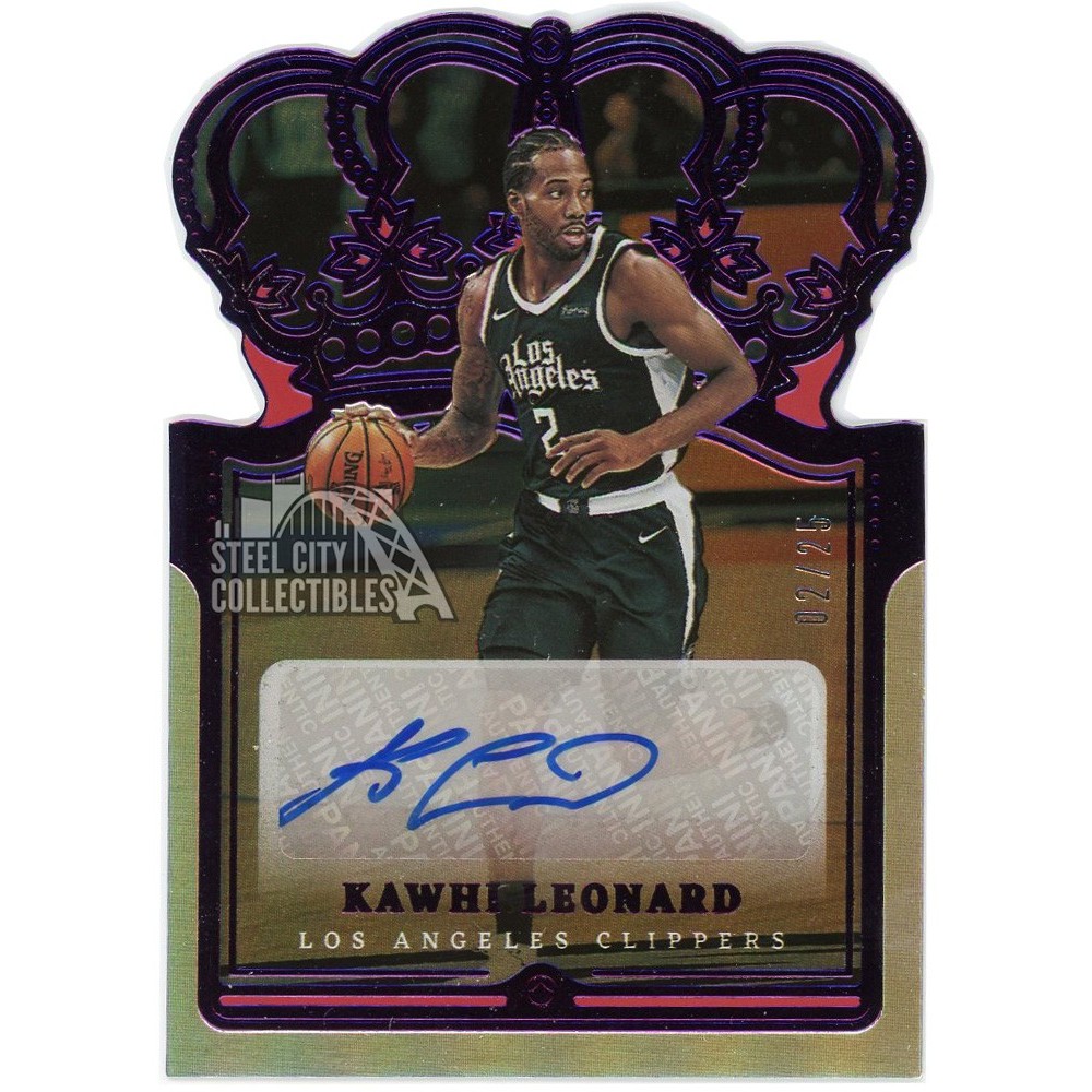 Kawhi Leonard 2021-22 Panini Crown Royale Purple Autograph 2/25 