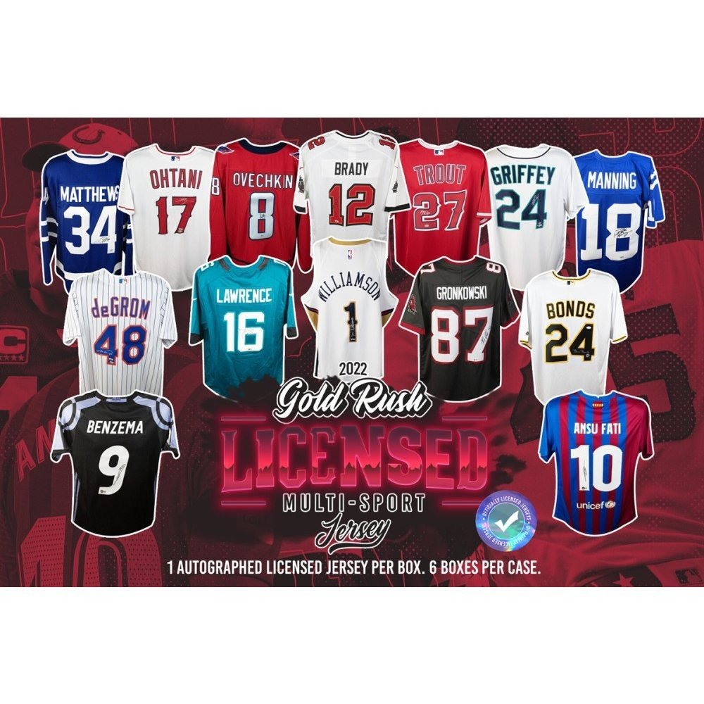 2022 Gold Rush Licensed Autographed MultiSport Jersey 6Box Case