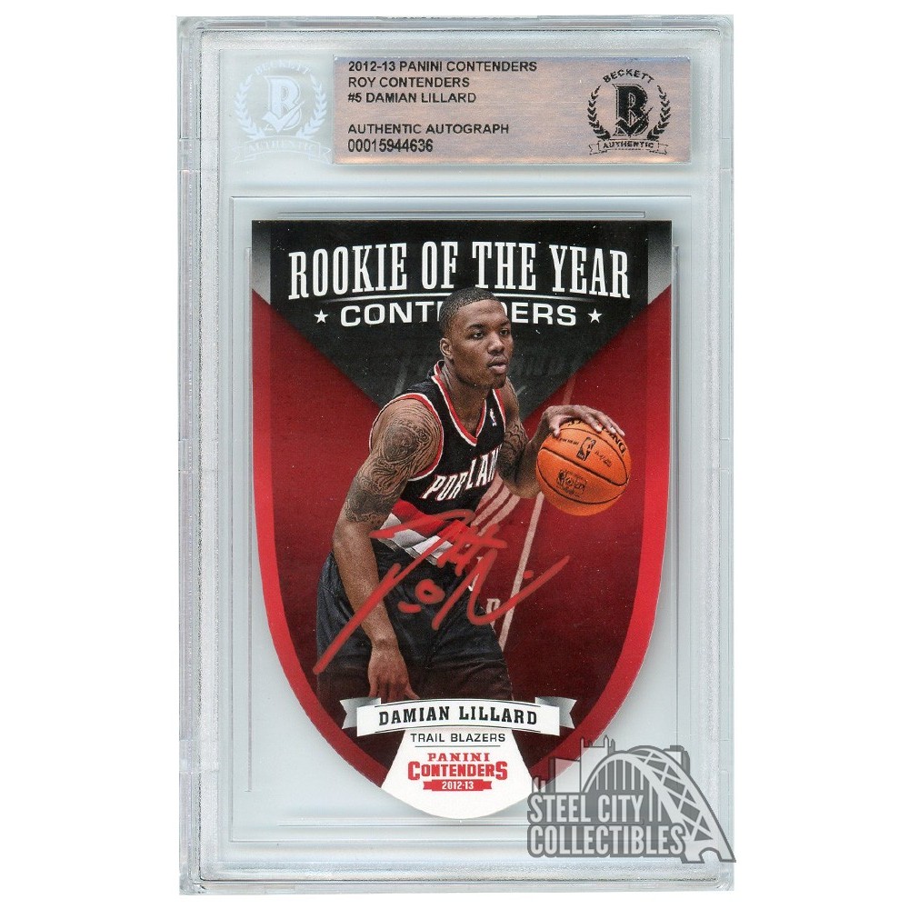 Damian Lillard Autographed 2012-13 Panini Contenders Rookie of the